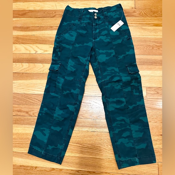 Anthropologie Austin Green Camo High Rise Cargo Pants - Picture 10 of 12